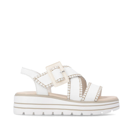 Remonte D3N51-80 White Ladies Wedge Sandals