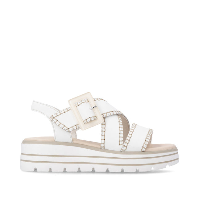 Remonte D3N51-80 White Ladies Wedge Sandals