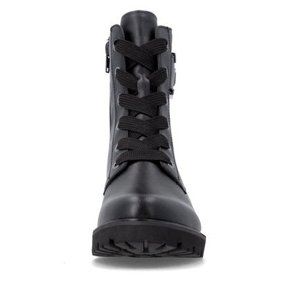 Remonte D8683-04 Black Ladies Casual Ankle Lace-Up Zip-Up Boots