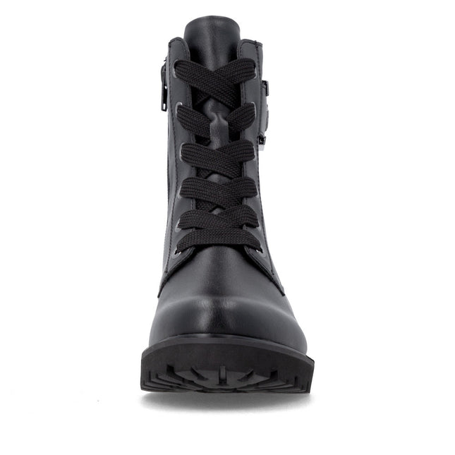 Remonte D8683-04 Black Ladies Casual Ankle Lace-Up Zip-Up Boots