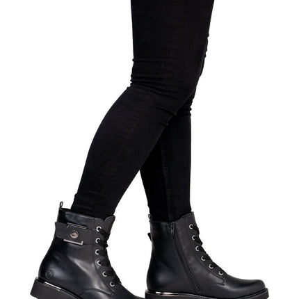 Remonte D8683-04 Black Ladies Casual Ankle Lace-Up Zip-Up Boots