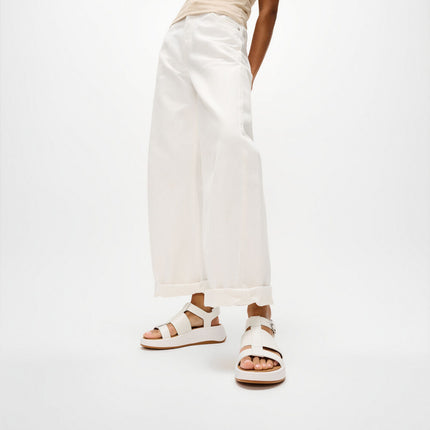 Fitflop F-MODE LEATHER FLATFORM FISHERMAN SANDALS HV1-194 Urban White Ladies Sandals