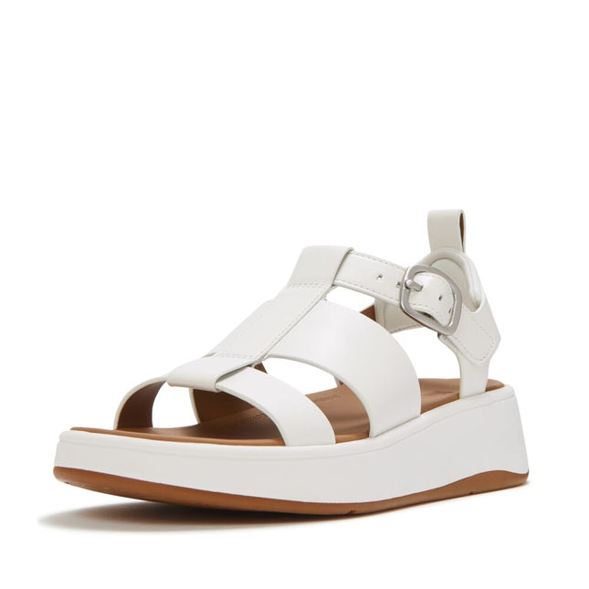 Fitflop F-MODE LEATHER FLATFORM FISHERMAN SANDALS HV1-194 Urban White Ladies Sandals