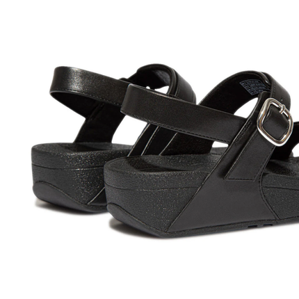 Fitflop Lulu Shimmer Leather Adjustable Black Ladies Sandals