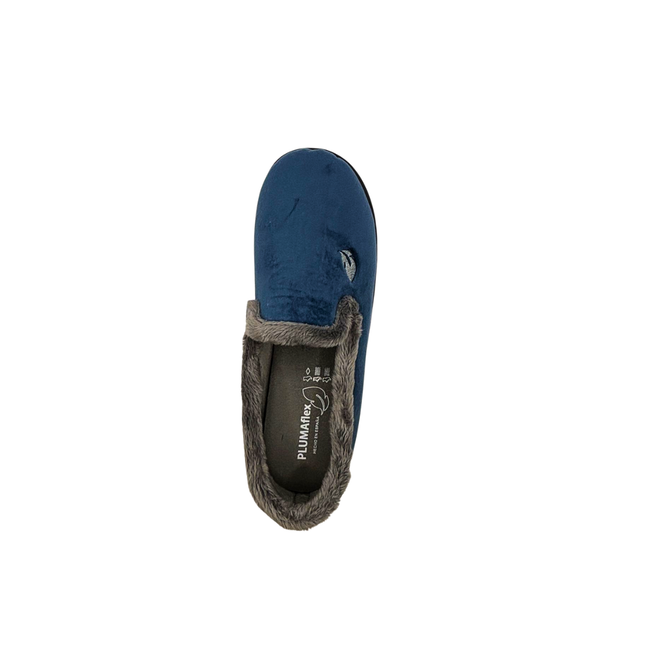 ROAL 12203 COPETE HOLLAND BORDADO PLUMA MARINO Ladies Navy Slippers