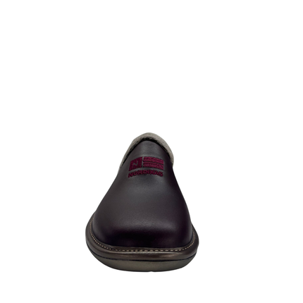 Nordikas 238-O/8 - Dublin Burdeos - Burgundy Leather / Grey Trim Ladies Slippers