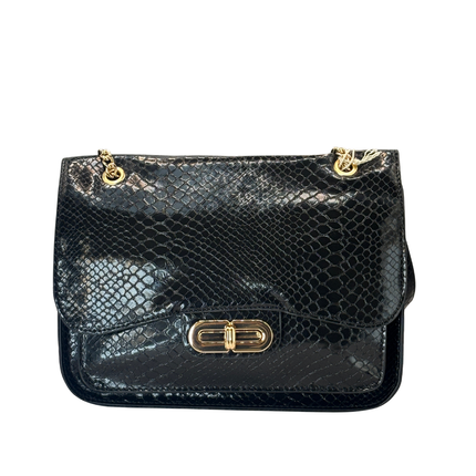 Concept Snake Print Crossbody Black