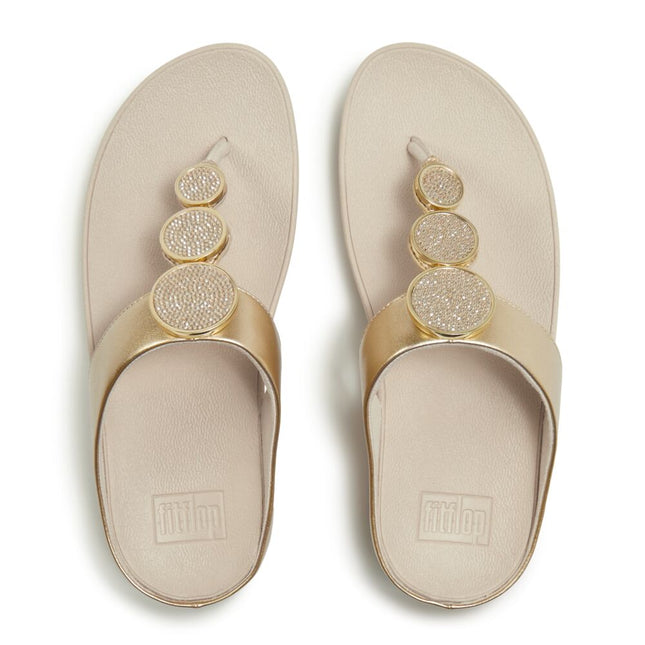 Fitflop HALO BEAD-CIRCLE METALLIC TOE-POST HJ1-675 Platino Ladies Sandals