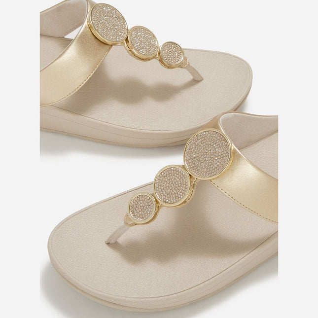 Fitflop HALO BEAD-CIRCLE METALLIC TOE-POST HJ1-675 Platino Ladies Sandals