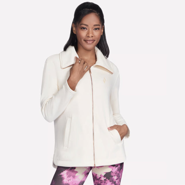 Skechers JA214 Go Snuggle Tunic Full Zip Jacket Off White