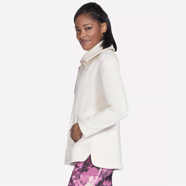 Skechers JA214 Go Snuggle Tunic Full Zip Jacket Off White