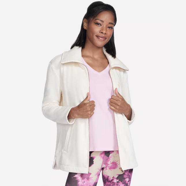 Skechers JA214 Go Snuggle Tunic Full Zip Jacket Off White