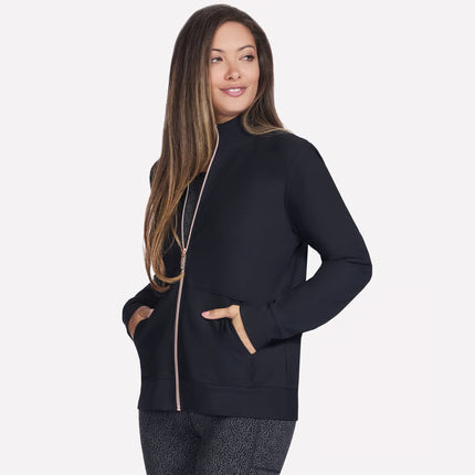 Skechers JA293 Go Luxe Rib Everyday Full Zip Jacket Black
