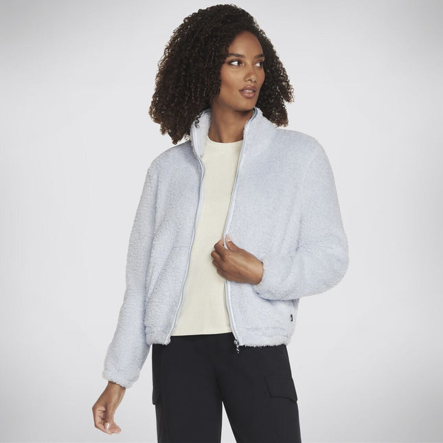 Skechers Go Snuggle Sherpa Jacket Blue Silver