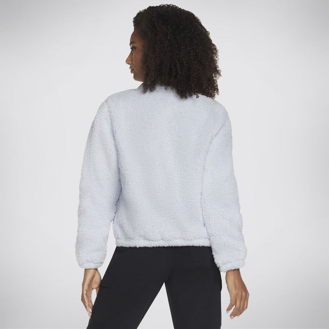 Skechers Go Snuggle Sherpa Jacket Blue Silver