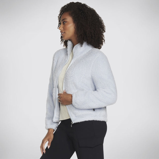 Skechers Go Snuggle Sherpa Jacket Blue Silver
