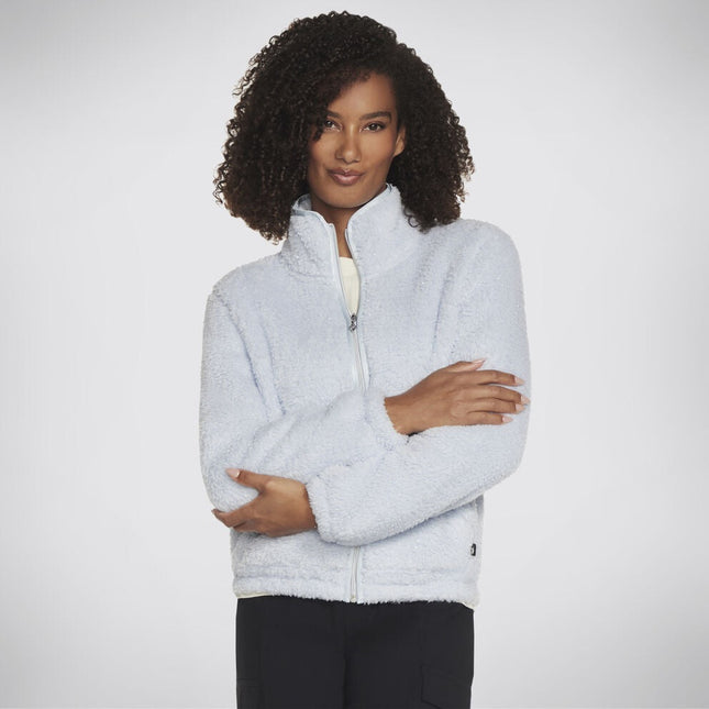 Skechers Go Snuggle Sherpa Jacket Blue Silver