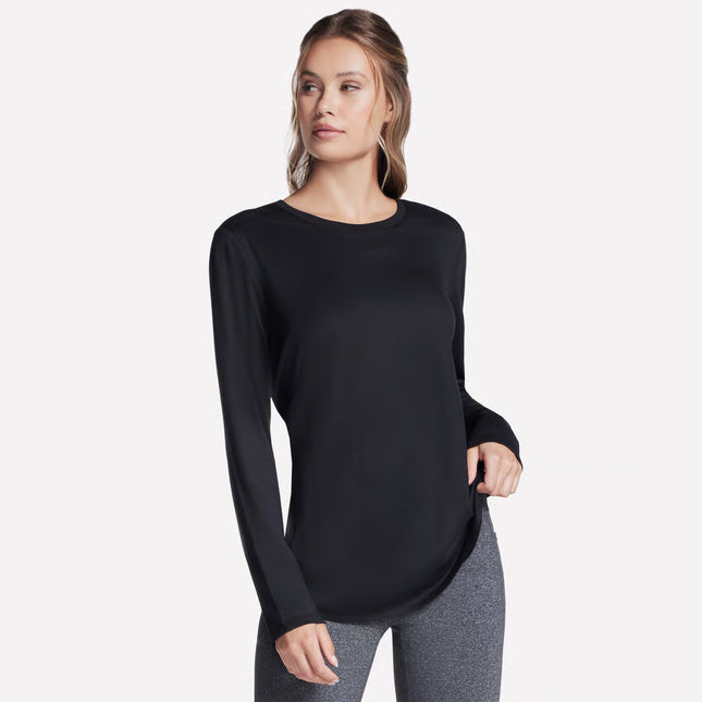Skechers LT155 Go Dri Swift Long Sleeve Tunic Crew Black Top