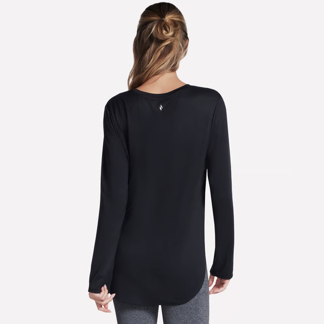 Skechers LT155 Go Dri Swift Long Sleeve Tunic Crew Black Top