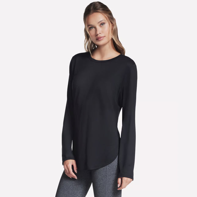 Skechers LT155 Go Dri Swift Long Sleeve Tunic Crew Black Top