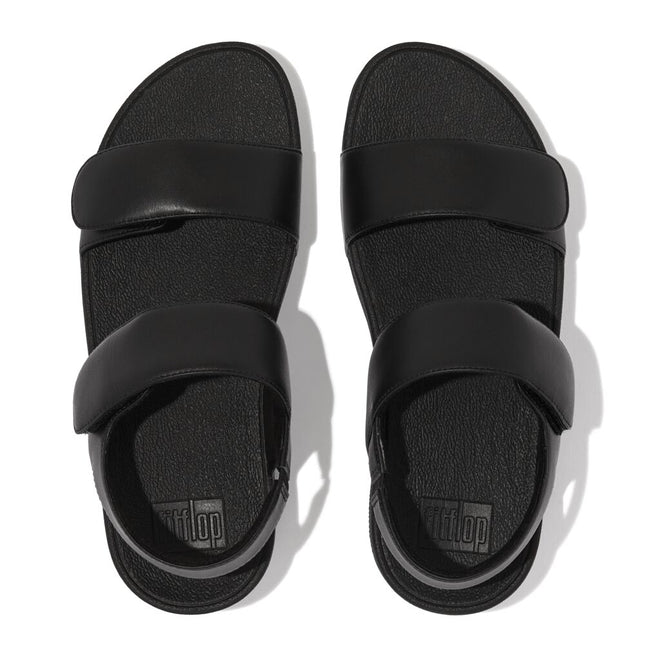 Fitflop LULU ADJUSTABLE LEATHER BACK-STRAP SANDALS FV8-090 All Black Ladies Sandals
