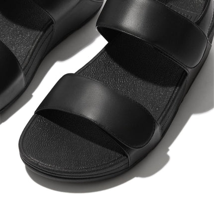 Fitflop LULU ADJUSTABLE LEATHER BACK-STRAP SANDALS FV8-090 All Black Ladies Sandals