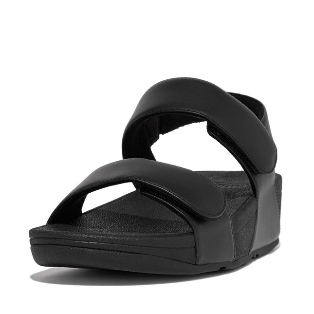 Fitflop LULU ADJUSTABLE LEATHER BACK-STRAP SANDALS FV8-090 All Black Ladies Sandals