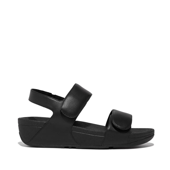 Fitflop LULU ADJUSTABLE LEATHER BACK-STRAP SANDALS FV8-090 All Black Ladies Sandals
