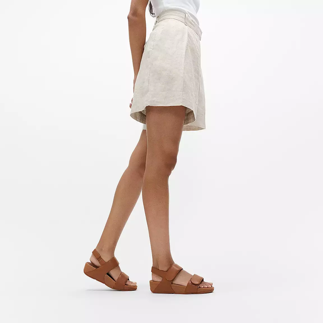 Fitflop LULU ADJUSTABLE LEATHER BACK-STRAP FV8-592 Light Tan Ladies Sandals