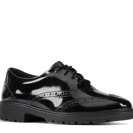 Clarks LoxhamBrogue Black Patent - Standard Width