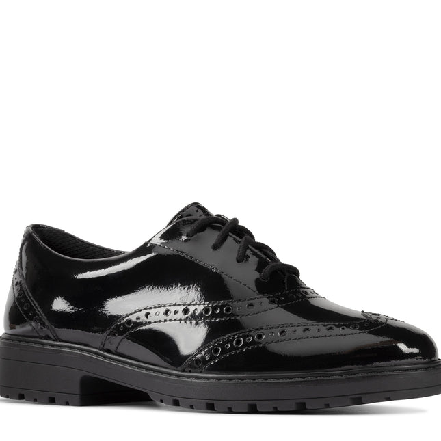 Clarks LoxhamBrogue Black Patent - Standard Width