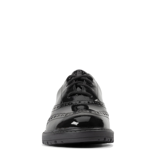 Clarks LoxhamBrogue Black Patent - Standard Width