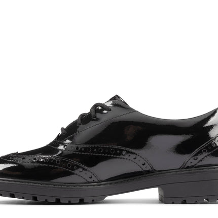 Clarks LoxhamBrogue Black Patent - Standard Width