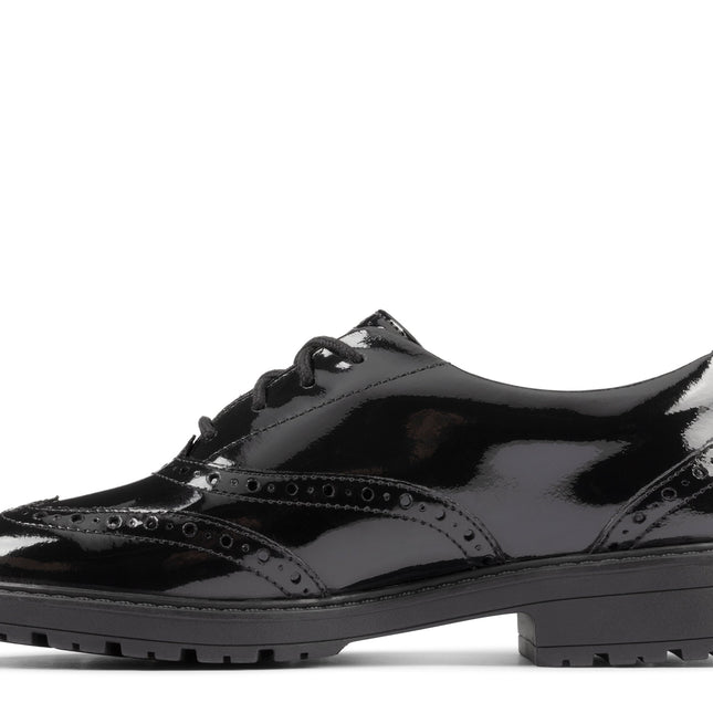 Clarks LoxhamBrogue Black Patent - Standard Width