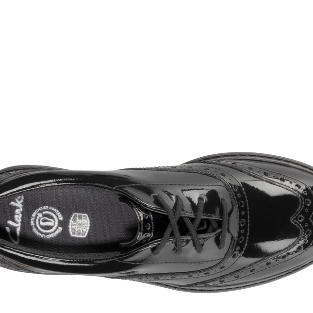 Clarks LoxhamBrogue Black Patent - Standard Width