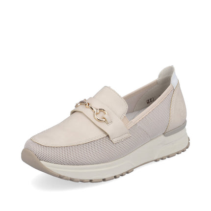 Rieker N7455-60 Cream Ladies Smart Casual Loafers