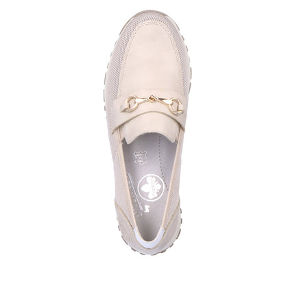 Rieker N7455-60 Cream Ladies Smart Casual Loafers