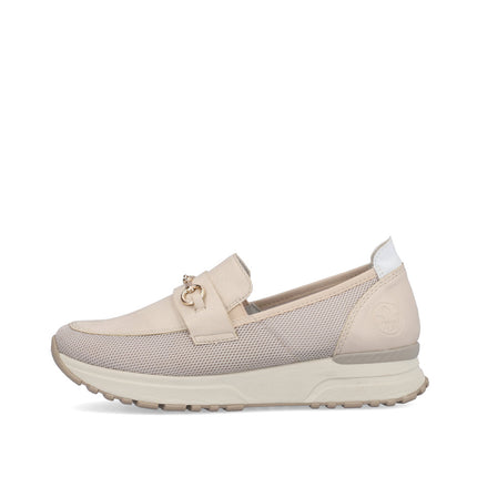Rieker N7455-60 Cream Ladies Smart Casual Loafers