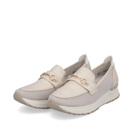 Rieker N7455-60 Cream Ladies Smart Casual Loafers