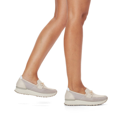 Rieker N7455-60 Cream Ladies Smart Casual Loafers