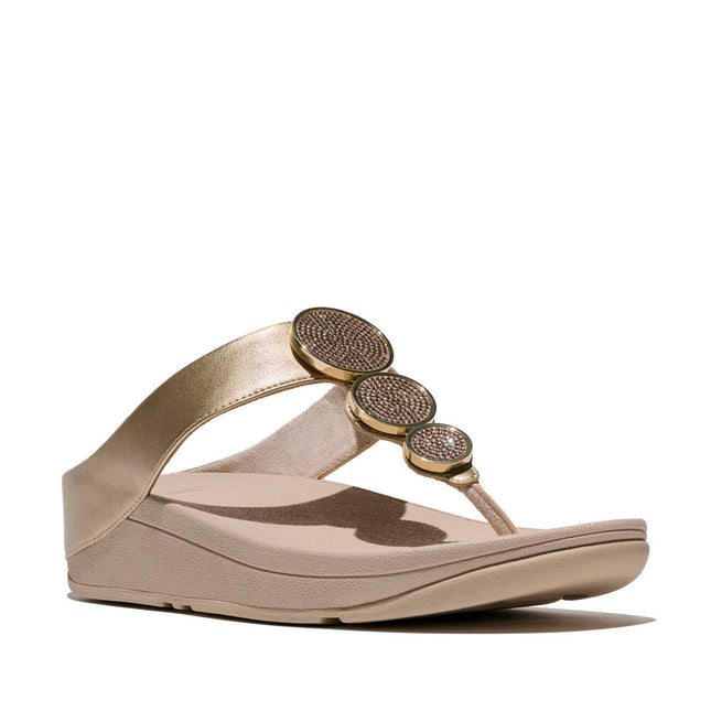 Fitflop HALO BEAD-CIRCLE METALLIC TOE-POST HJ1-675 Platino Ladies Sandals