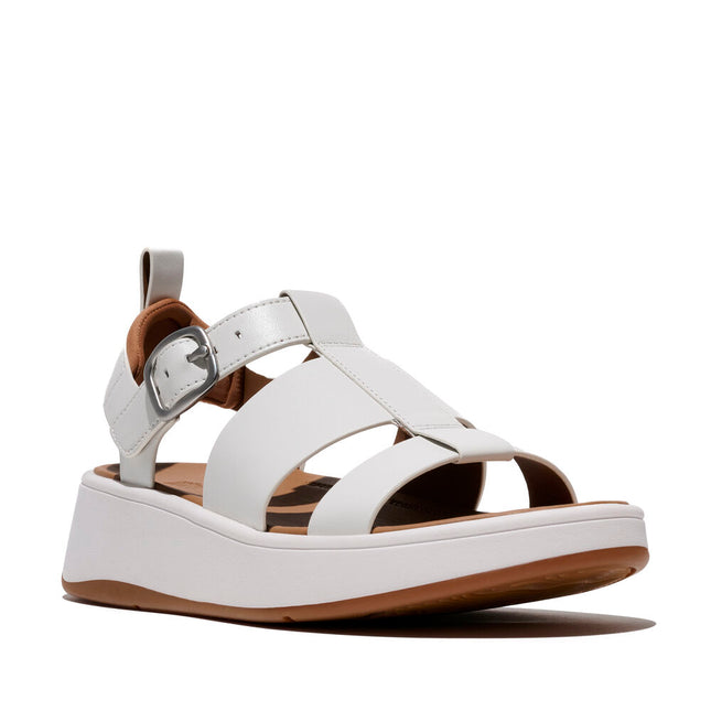 Fitflop F-MODE LEATHER FLATFORM FISHERMAN SANDALS HV1-194 Urban White Ladies Sandals