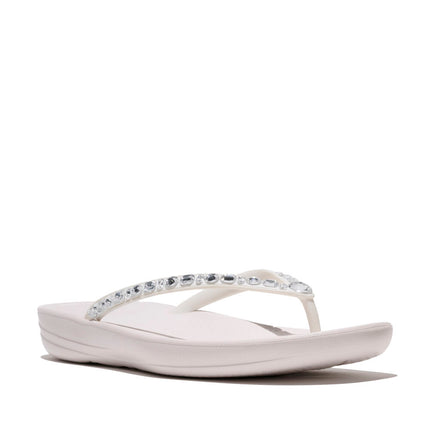 Fitflop iQUSHION MULTI-CRYSTAL ERGONOMIC FLIP-FLOPS JC8-194 Urban White Ladies Sandal