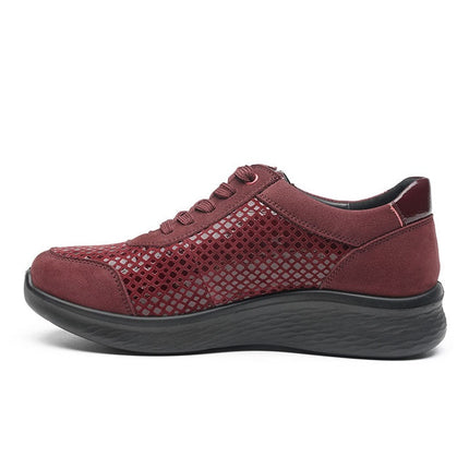 G Comfort P-819MB Burgundy Wide Fit Trainer