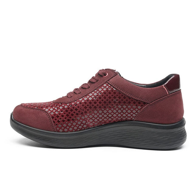G Comfort P-819MB Burgundy Wide Fit Trainer