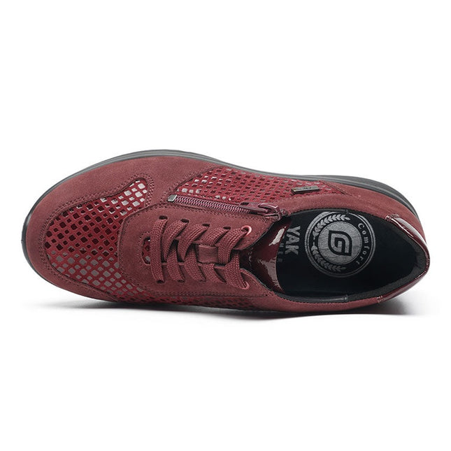 G Comfort P-819MB Burgundy Wide Fit Trainer