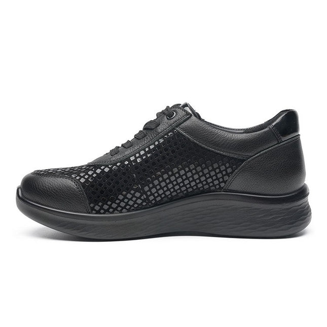 G Comfort P-819SW Black Wide Fit Trainer