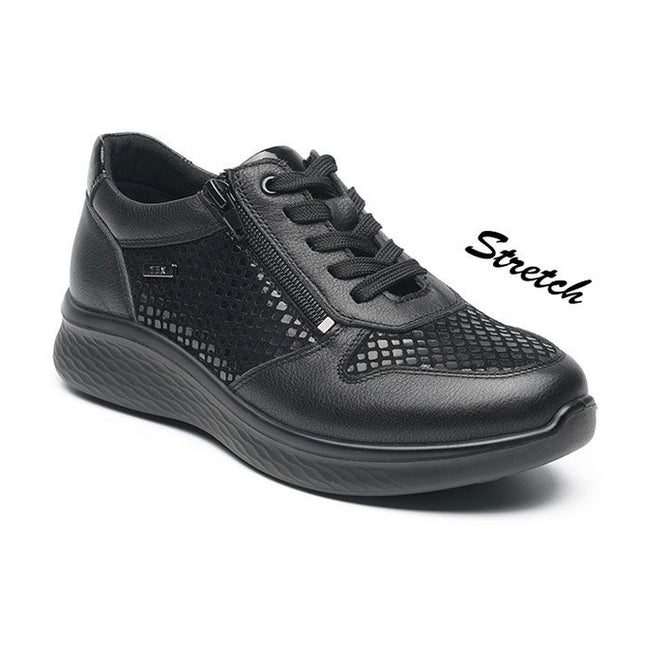 G Comfort P-819SW Black Wide Fit Trainer
