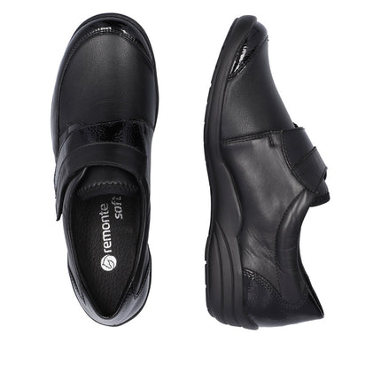 Remonte R7600-04 Black Ladies Velcro Comfort Shoes