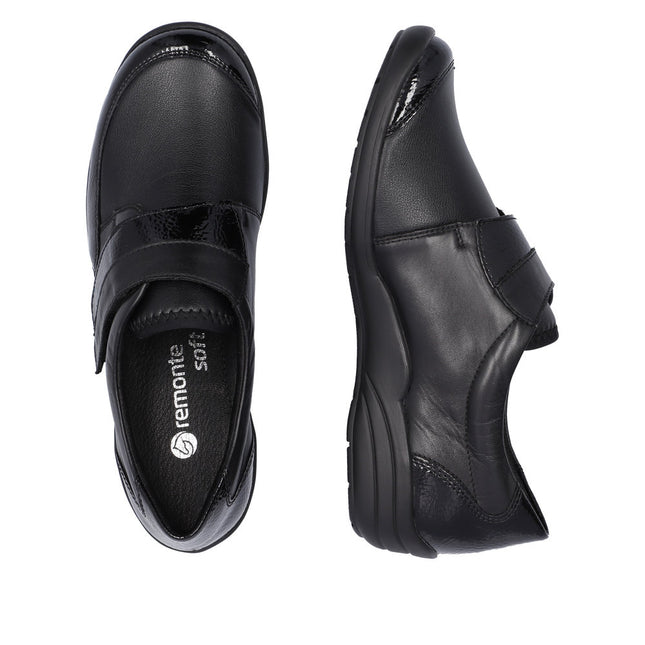 Remonte R7600-04 Black Ladies Velcro Comfort Shoes